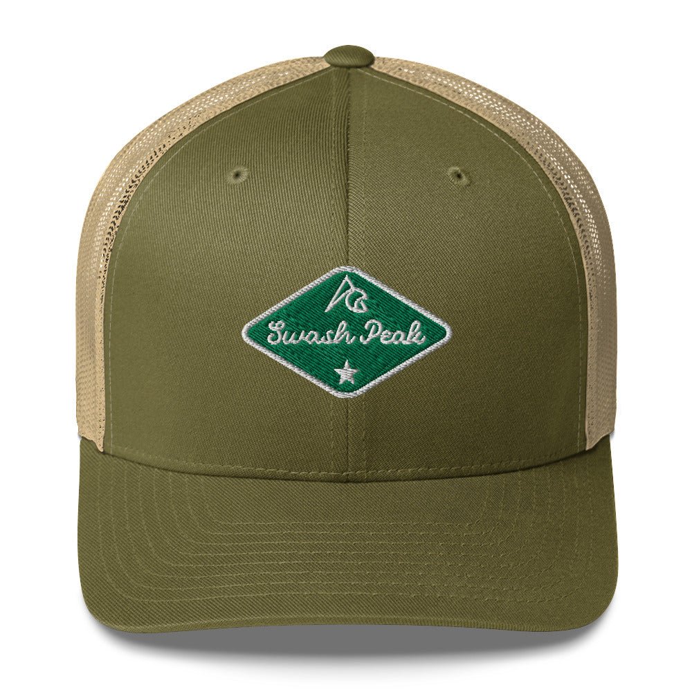 Green Back Trucker Hat - Swash Peak