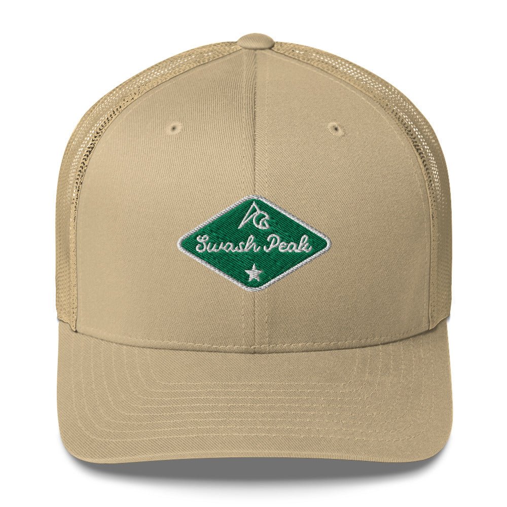 Green Back Trucker Hat - Swash Peak