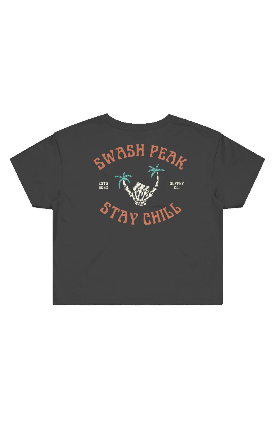 Skeleton Shaka Cropped Tee - Swash Peak
