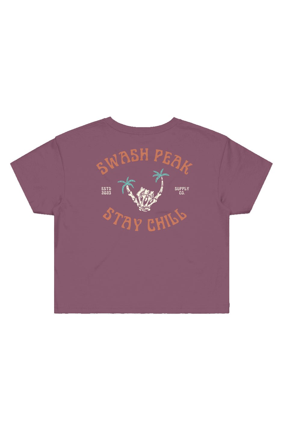 Skeleton Shaka Cropped Tee - Swash Peak