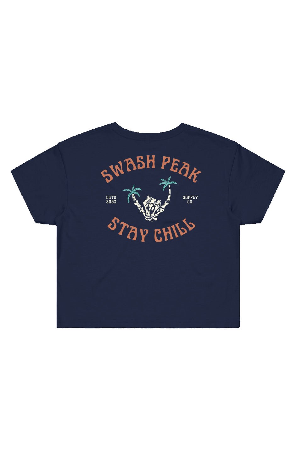 Skeleton Shaka Cropped Tee - Swash Peak
