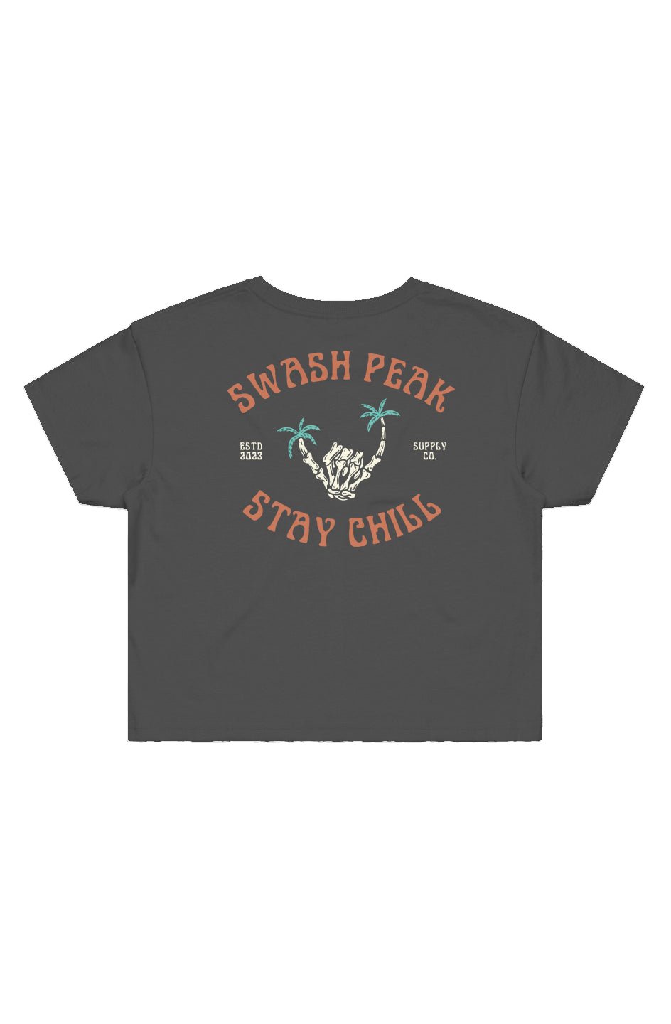 Skeleton Shaka Cropped Tee - Swash Peak