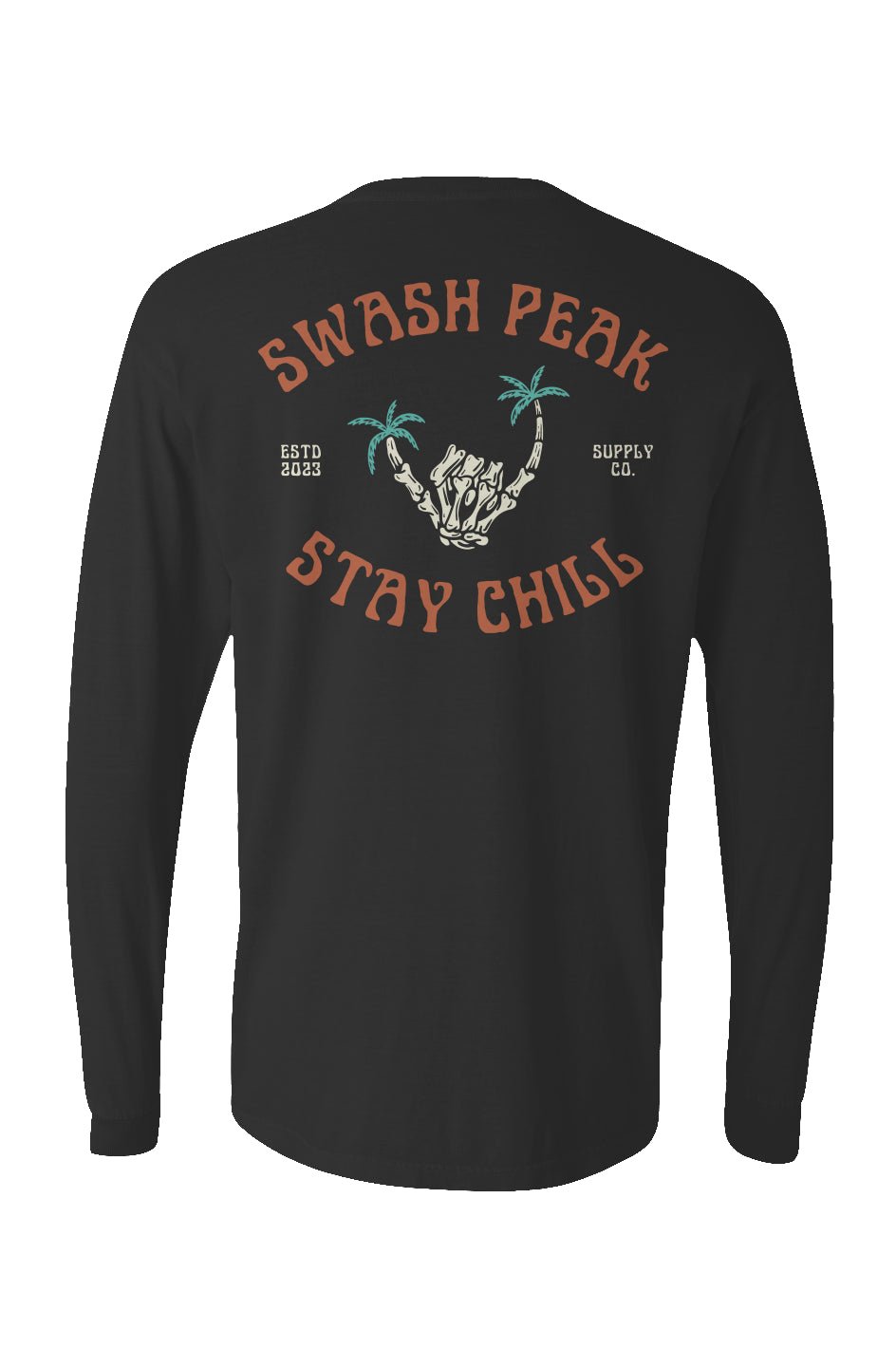 Skeleton Shaka Long Sleeve Unisex Tee - Swash Peak
