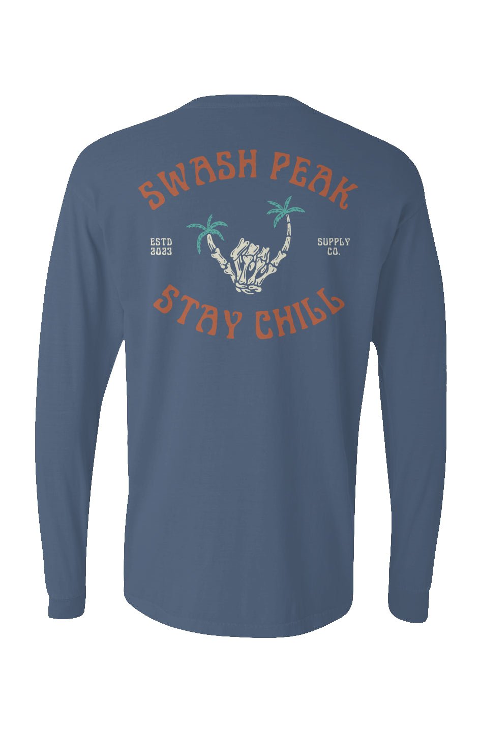 Skeleton Shaka Long Sleeve Unisex Tee - Swash Peak