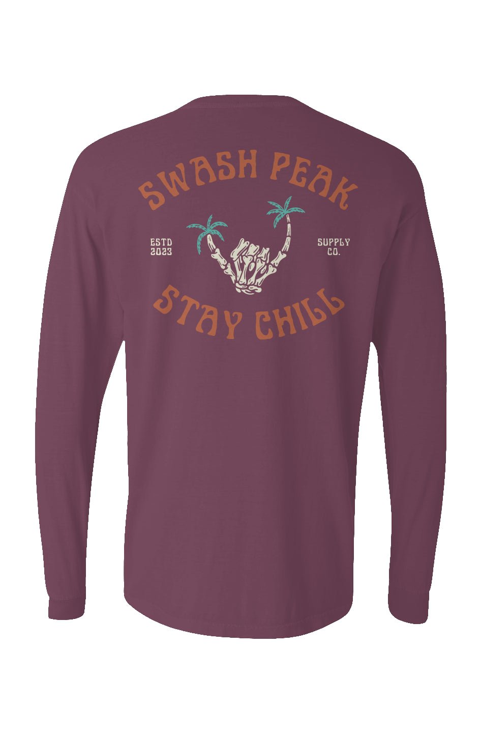 Skeleton Shaka Long Sleeve Unisex Tee - Swash Peak