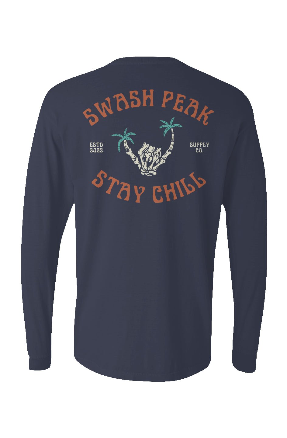 Skeleton Shaka Long Sleeve Unisex Tee - Swash Peak