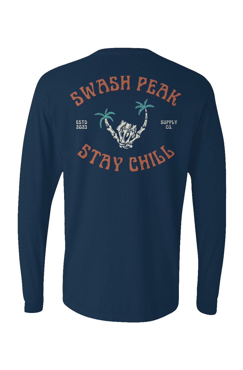 Skeleton Shaka Long Sleeve Unisex Tee - Swash Peak
