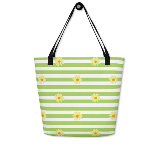 Spring Vibes Large Tote Bag w/ Pocket