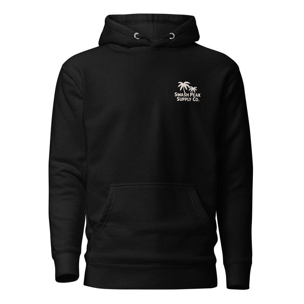 Swash Peak Coastal Rhythm unisex hoodie in Black, front view