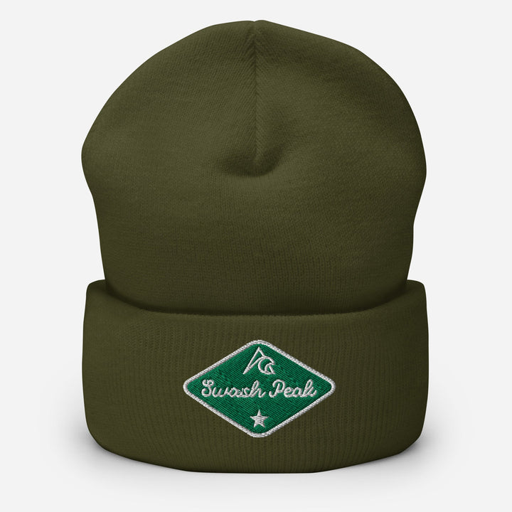 Green Back Cuffed Beanie - Swash Peak