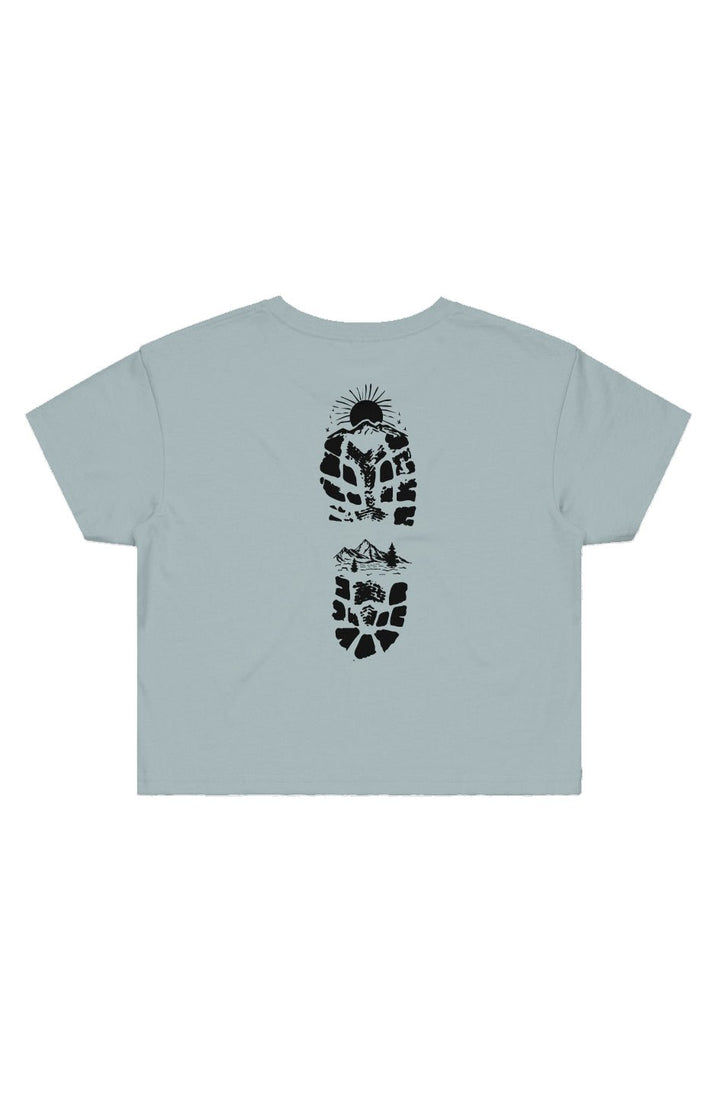 Hiking Bootprint Cropped Tee - Swash Peak