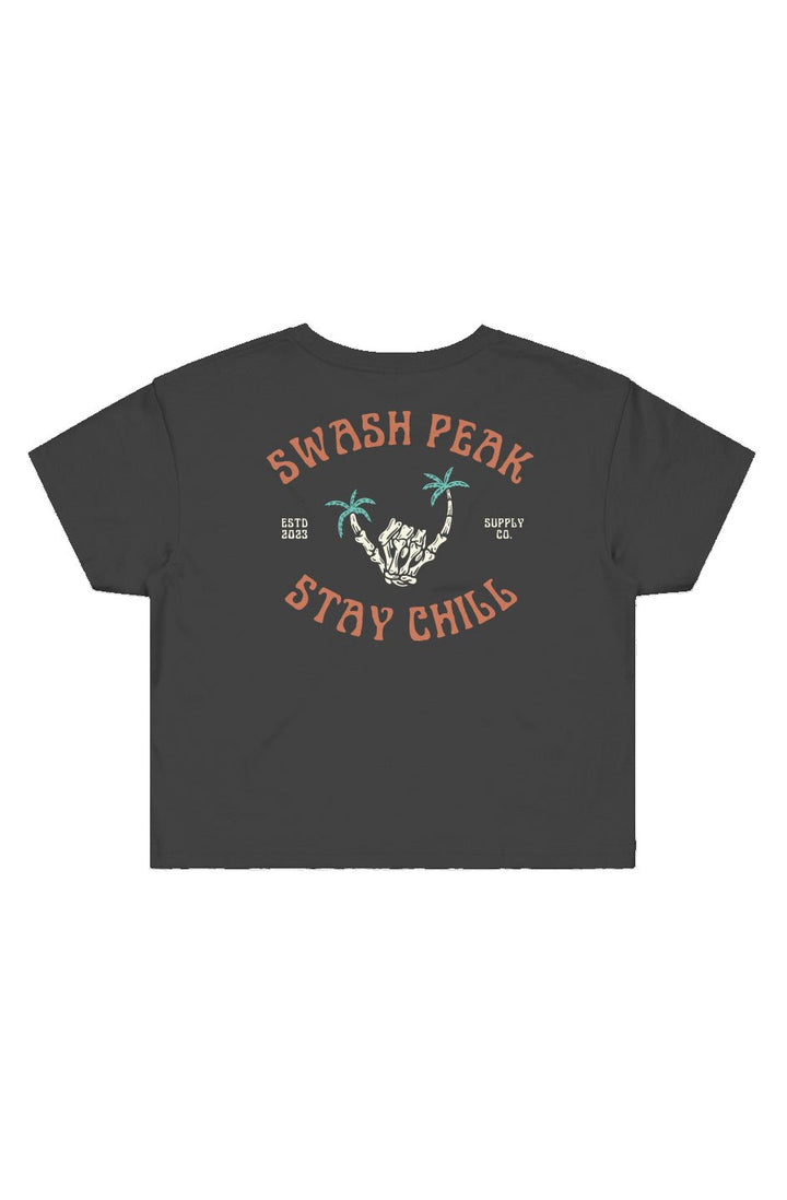 Skeleton Shaka Cropped Tee - Swash Peak