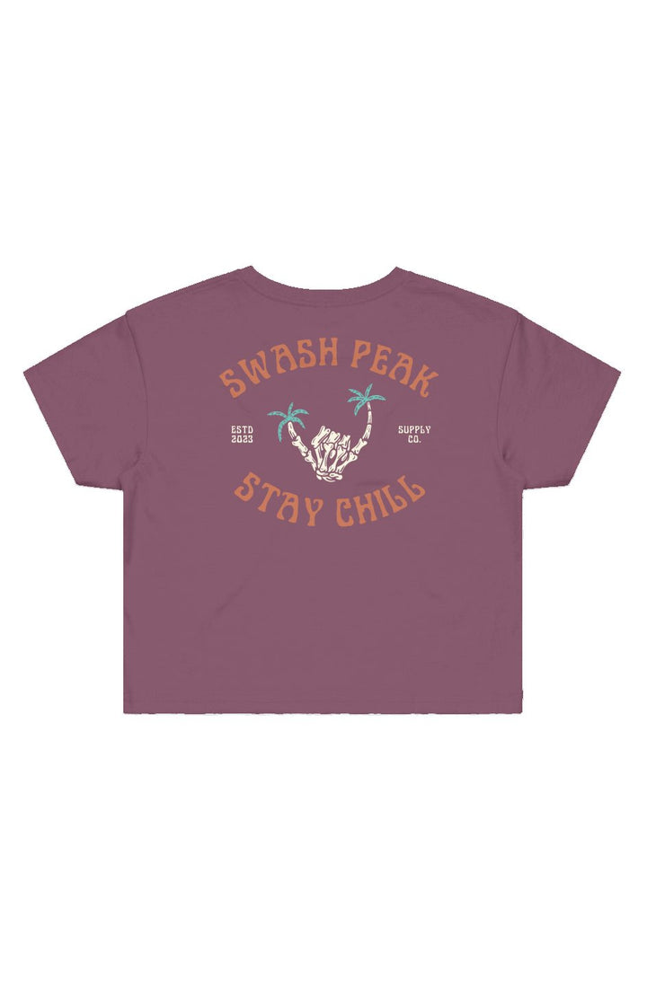 Skeleton Shaka Cropped Tee - Swash Peak