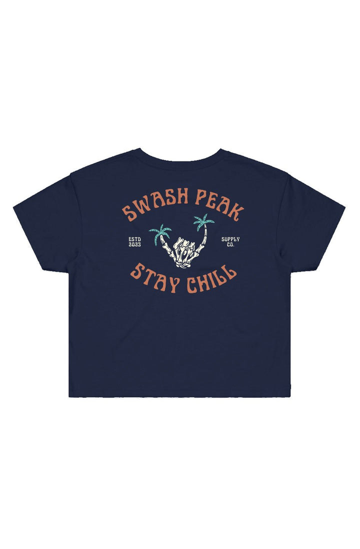 Skeleton Shaka Cropped Tee - Swash Peak