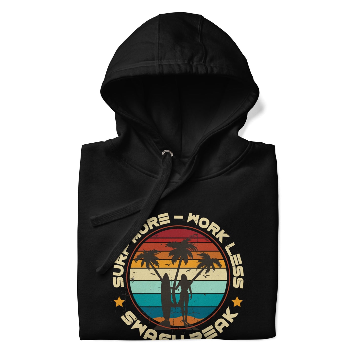 Surf More Work Less Unisex Hoodie - Swash Peak