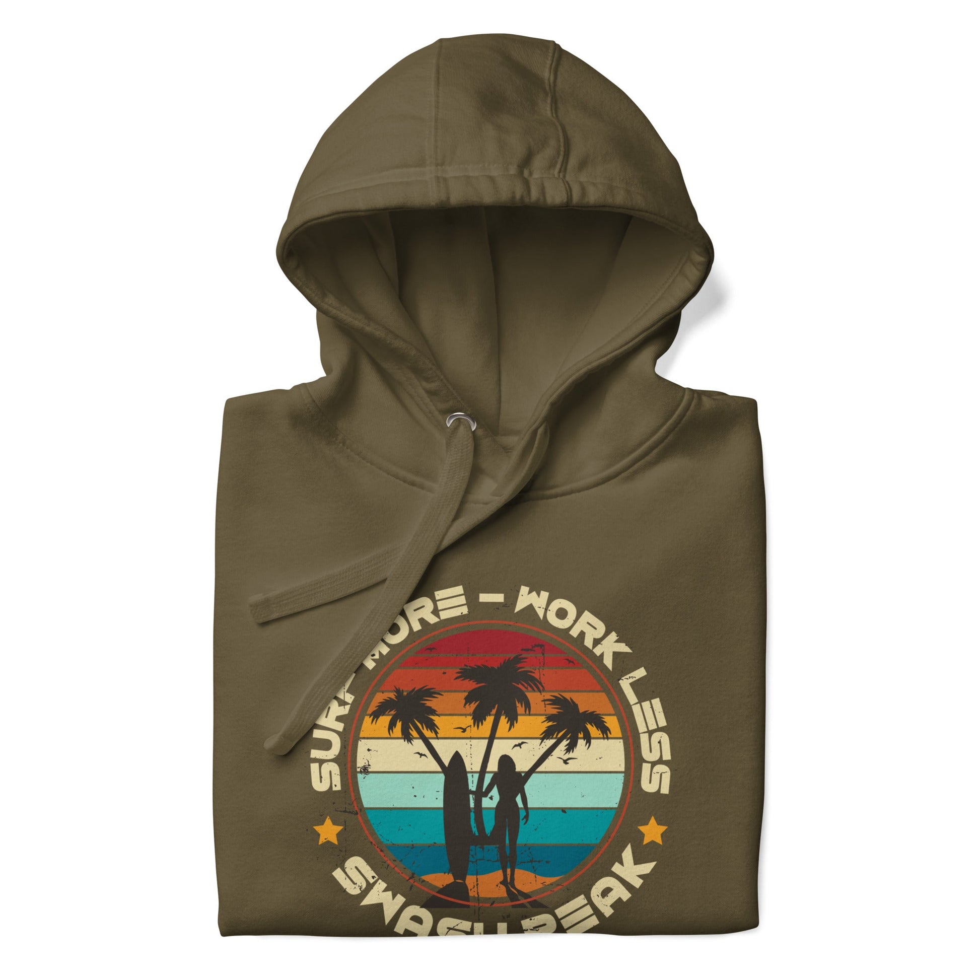 Surf More Work Less Unisex Hoodie - Swash Peak