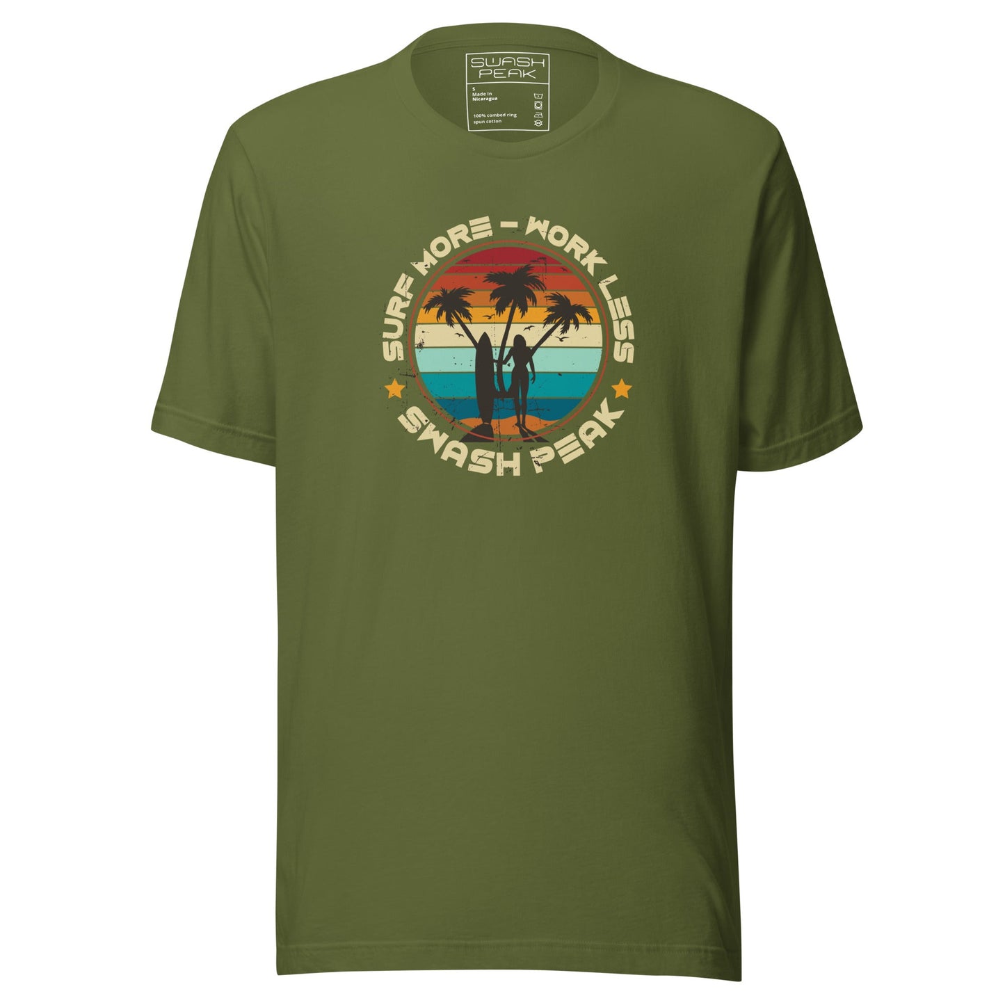 Surf More Work Less Unisex Tee - Swash Peak