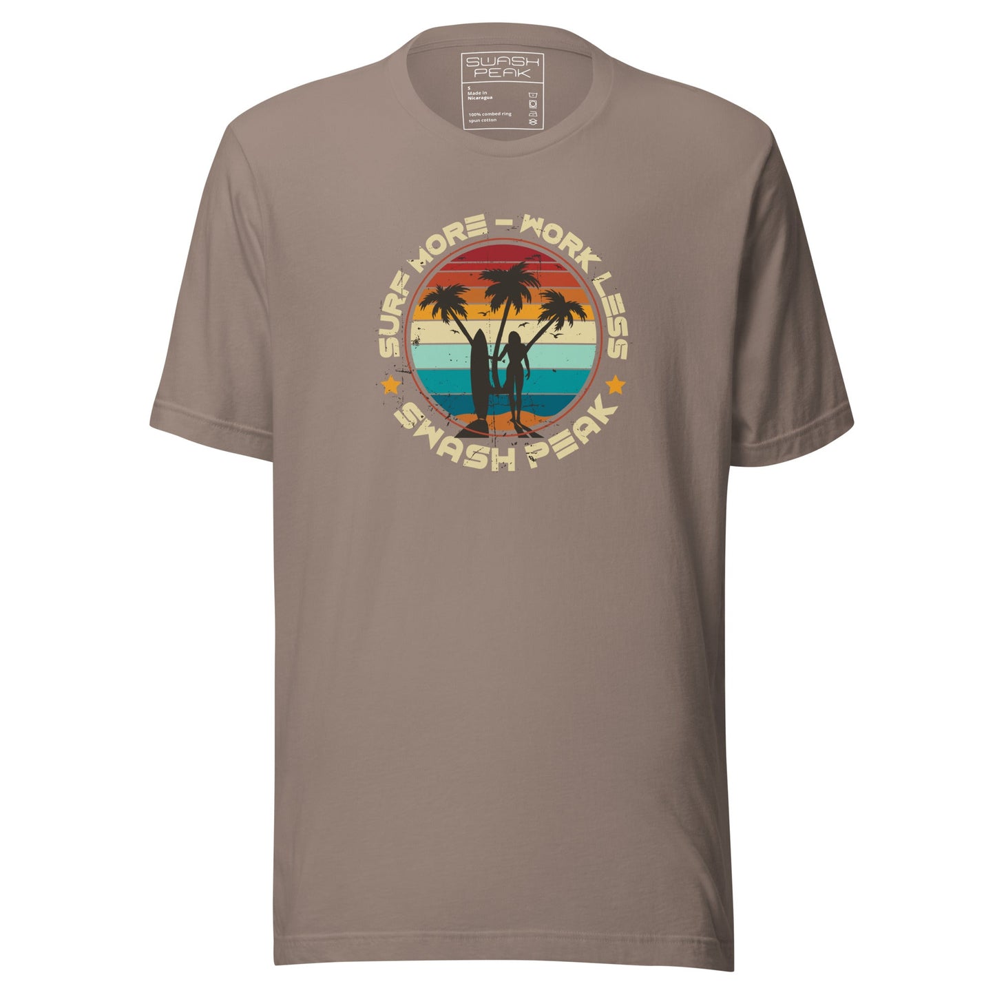 Surf More Work Less Unisex Tee - Swash Peak