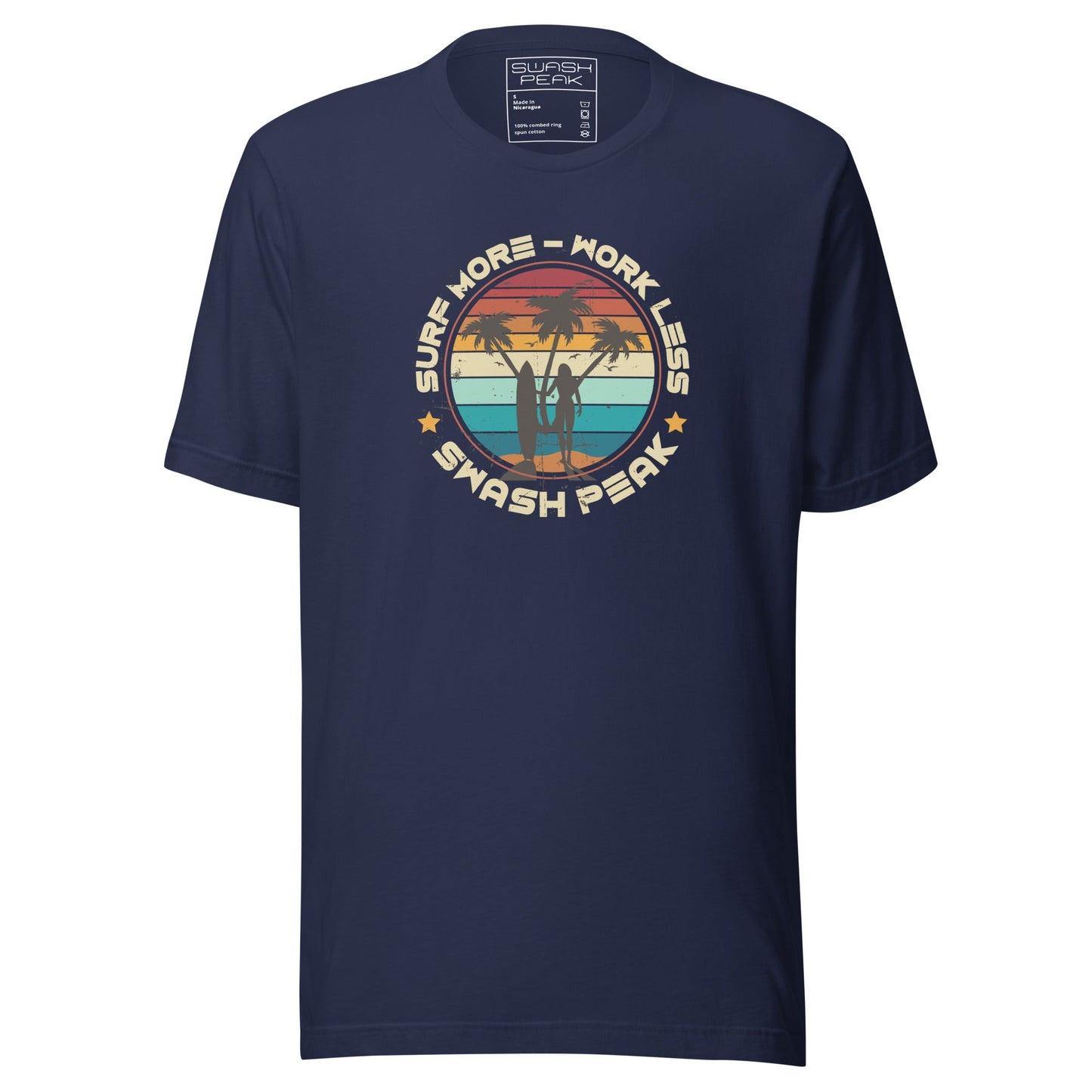 Surf More Work Less Unisex Tee - Swash Peak