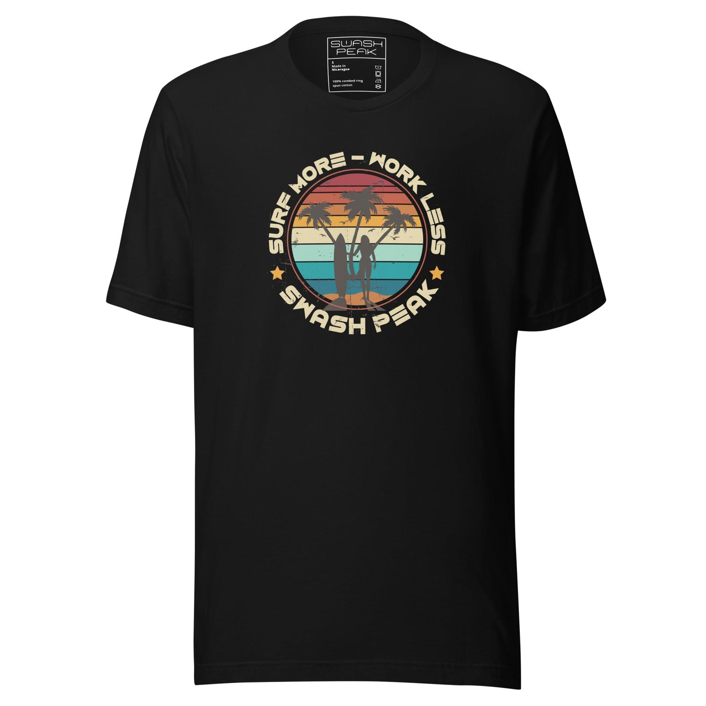 Surf More Work Less Unisex Tee - Swash Peak