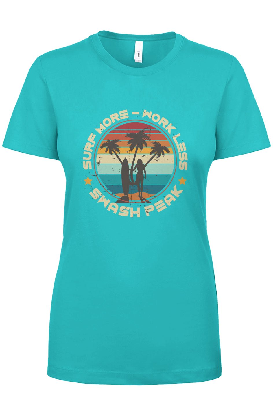 Surf More Work Less Women's Tee - Swash Peak