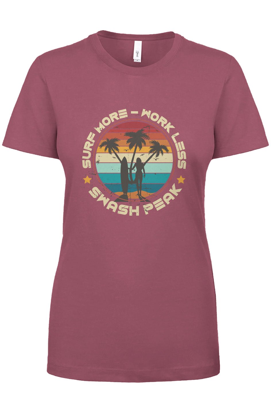 Surf More Work Less Women's Tee - Swash Peak