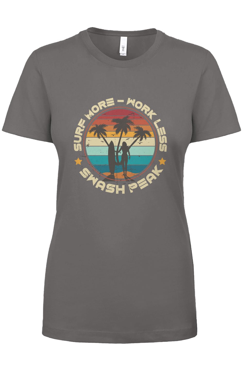 Surf More Work Less Women's Tee - Swash Peak