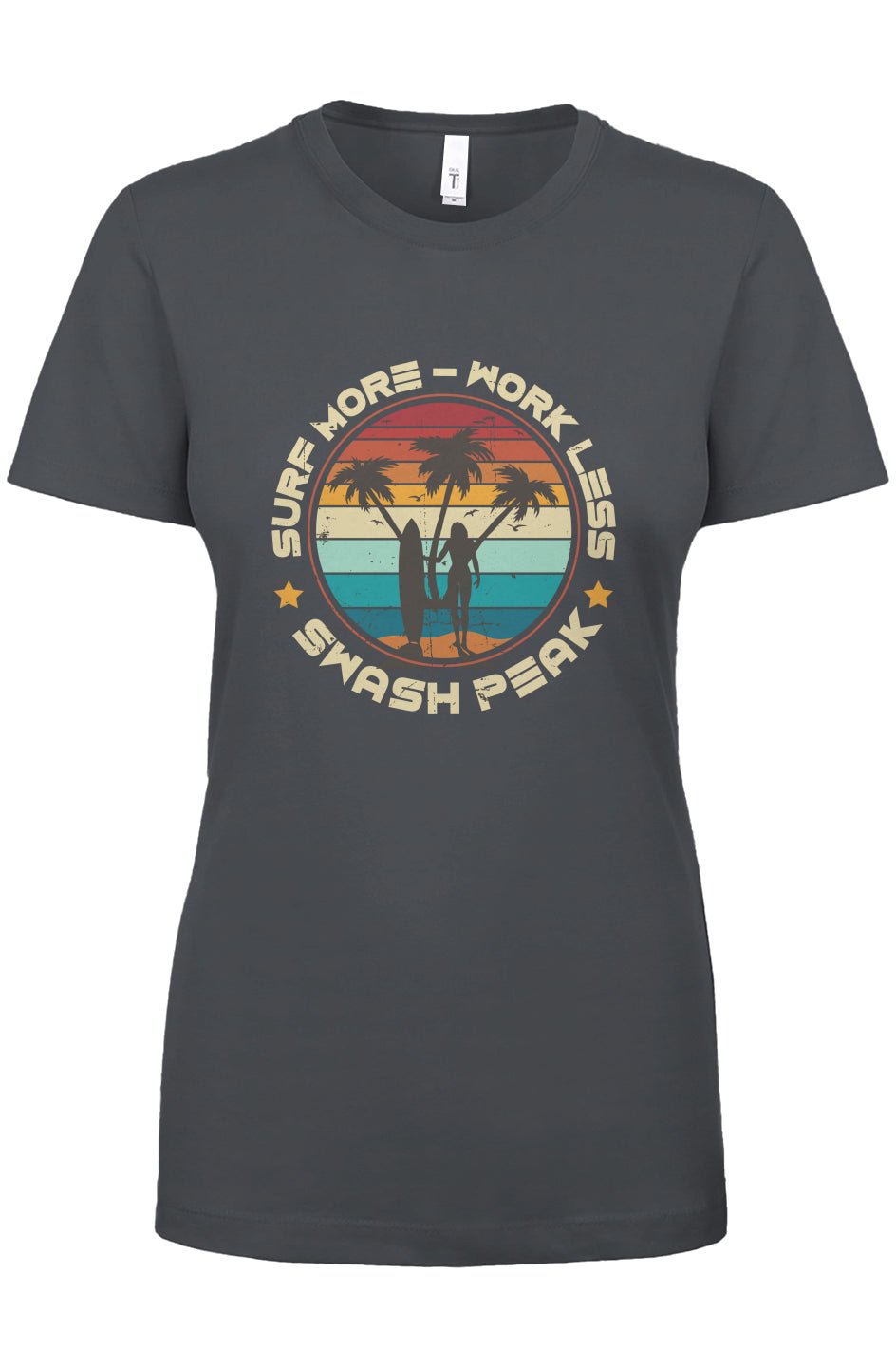 Surf More Work Less Women's Tee - Swash Peak