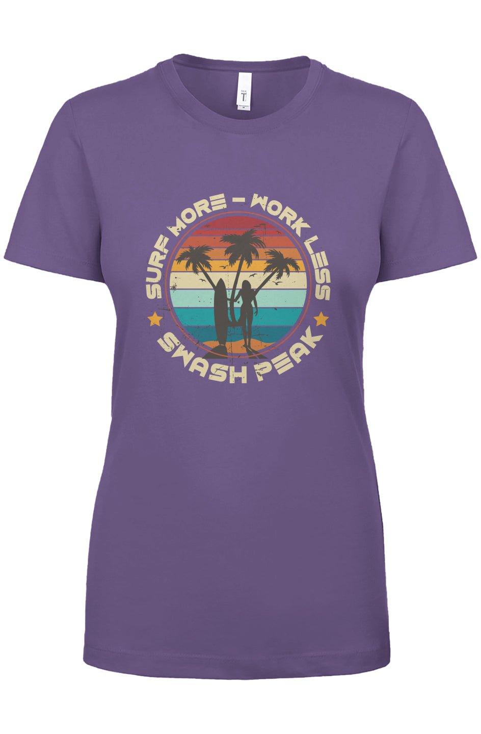 Surf More Work Less Women's Tee - Swash Peak